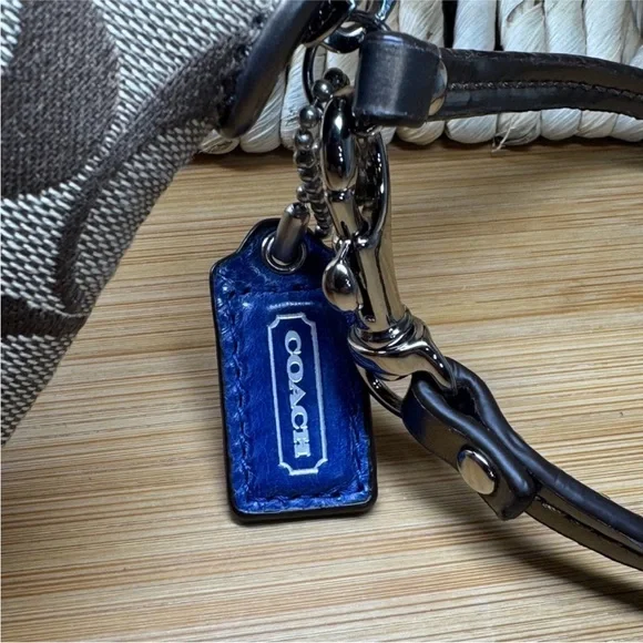 Coach Brown Signature Canvas Phone Case Mini Wristlet with Pink Red Blue Green C - Picture 3 of 15